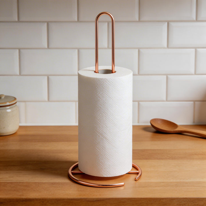Modern Freestanding Toilet Tissue Paper Holder Durable Iron Design for Easy One-Handed Use
