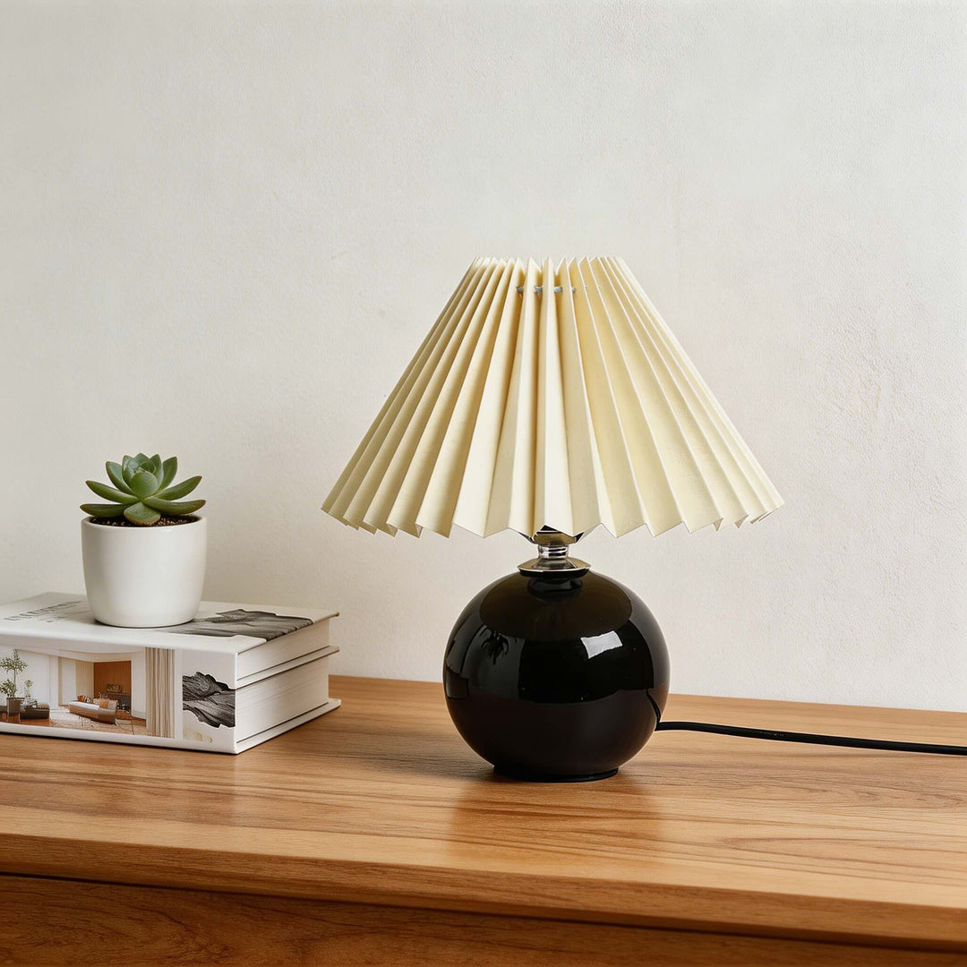 Vintage Table Lamp Ceramic Base Adjustable E27 LED Bulb for Bedroom Nightstand or Bedside Use