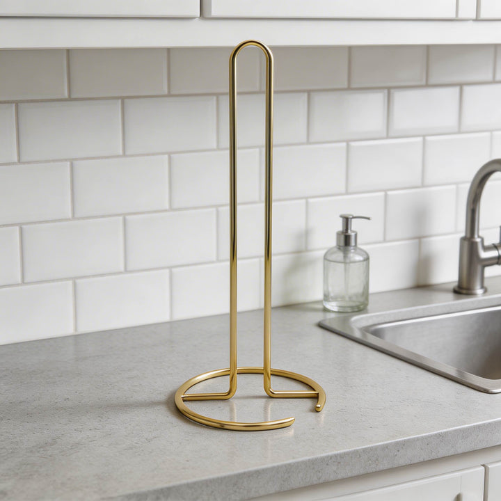 Modern Freestanding Toilet Tissue Paper Holder Durable Iron Design for Easy One-Handed Use