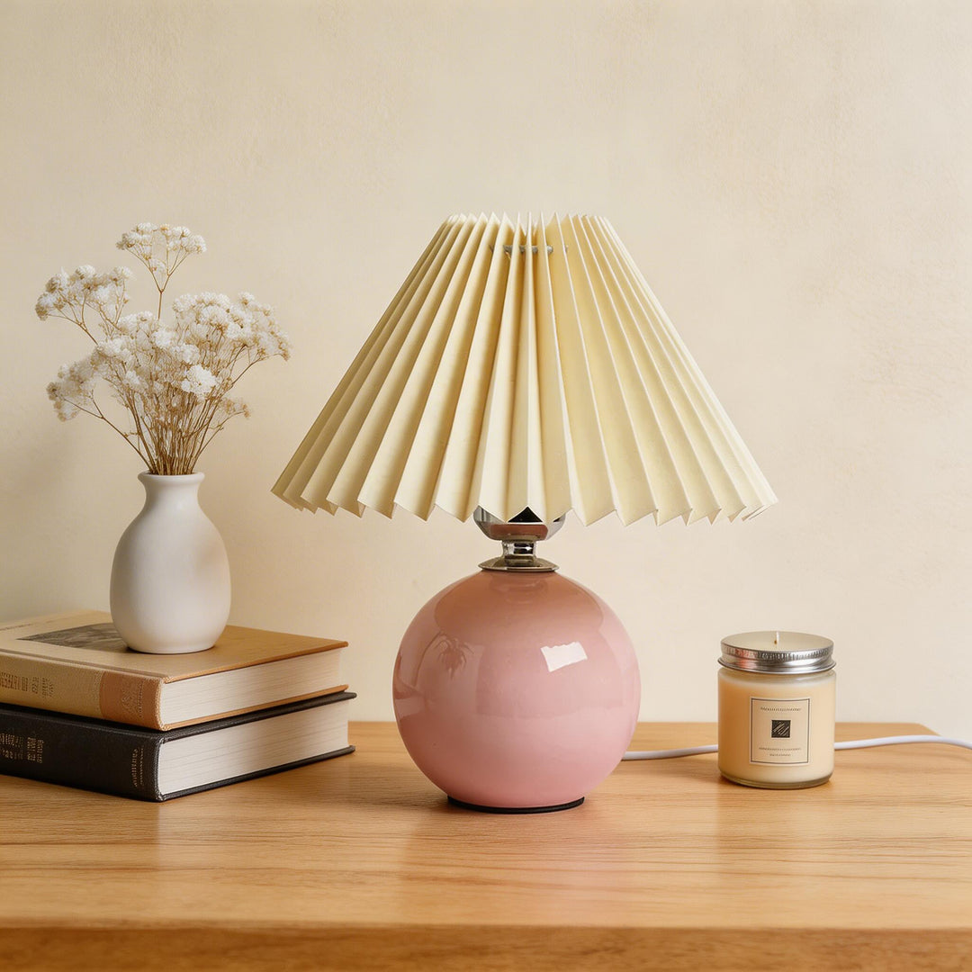 Vintage Table Lamp Ceramic Base Adjustable E27 LED Bulb for Bedroom Nightstand or Bedside Use