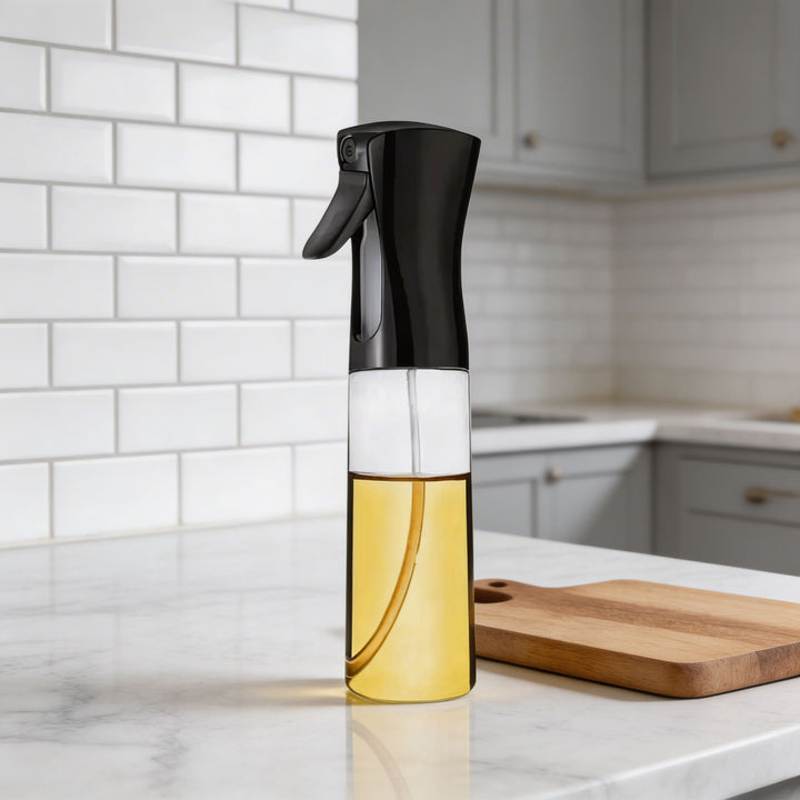 Oil Spray Bottle with Fine Mist Nozzle for Healthy Cooking and Refillable Olive Oil Sprayer