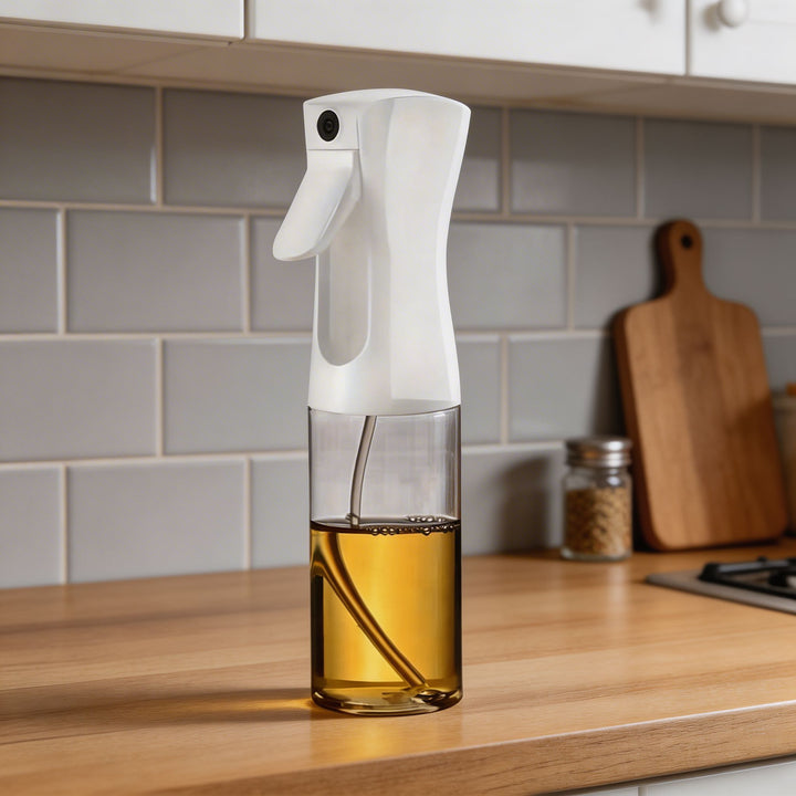 Oil Spray Bottle with Fine Mist Nozzle for Healthy Cooking and Refillable Olive Oil Sprayer