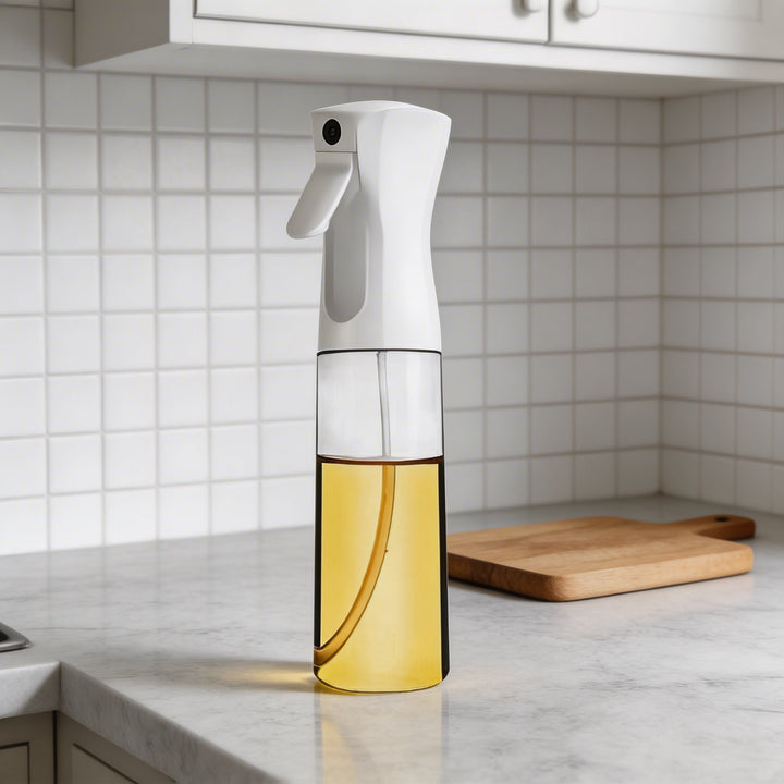 Oil Spray Bottle with Fine Mist Nozzle for Healthy Cooking and Refillable Olive Oil Sprayer