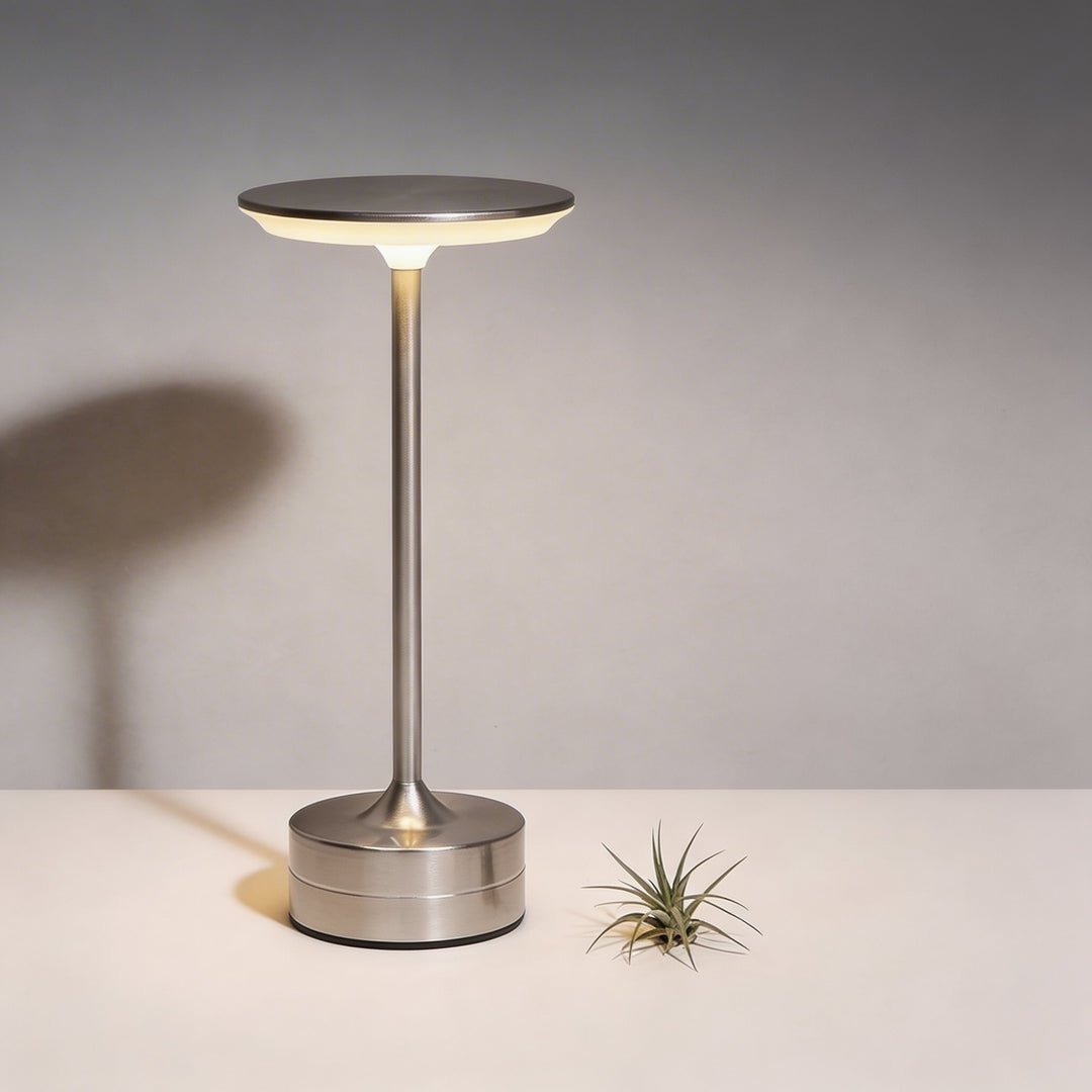Modern LED Cordless Table Lamp Adjustable Brightness Metal Acrylic Design USB Rechargeable