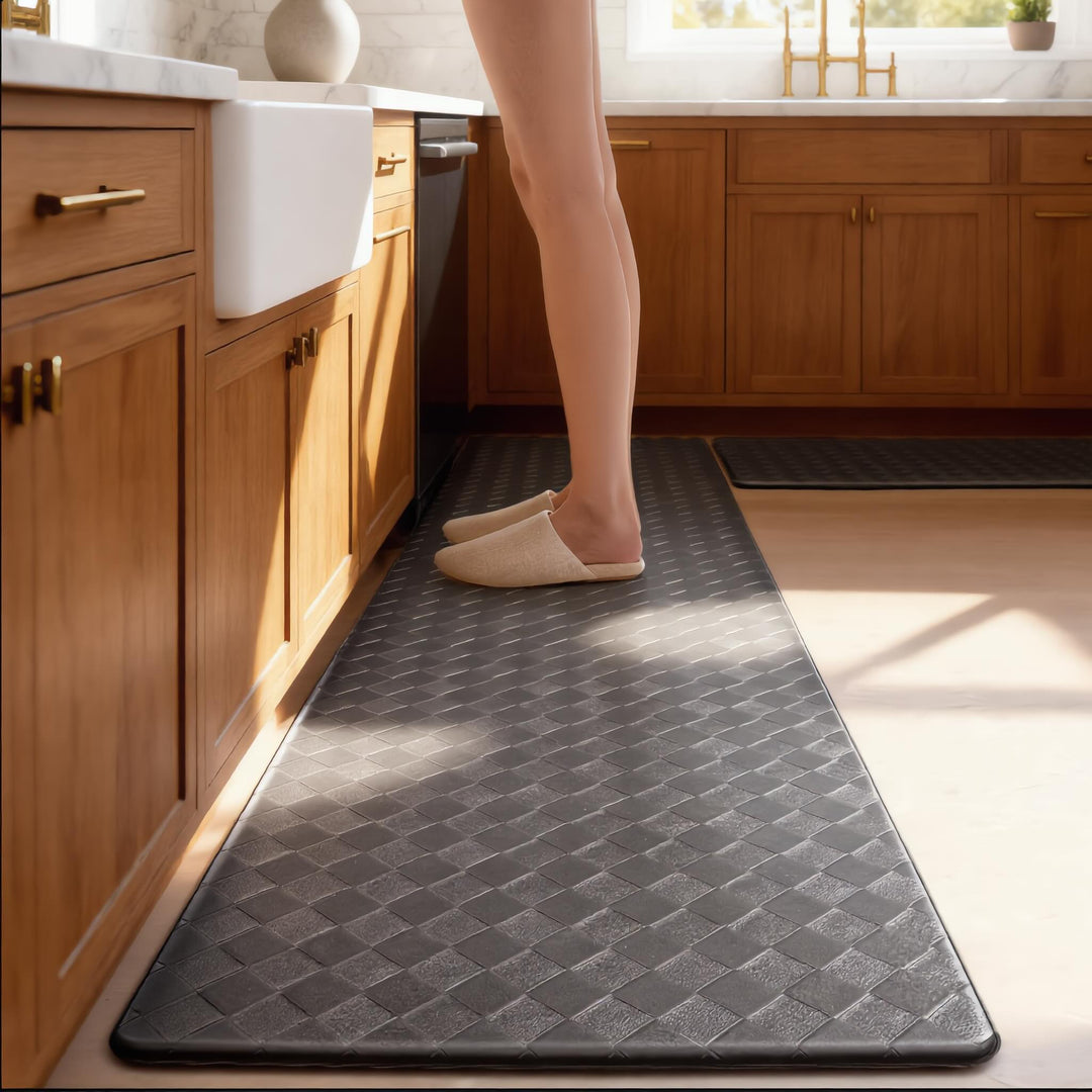 Modern Anti-Fatigue Kitchen Mat Non-Slip Waterproof PVC Cushioned Support for Comfort in High-Traffic Areas