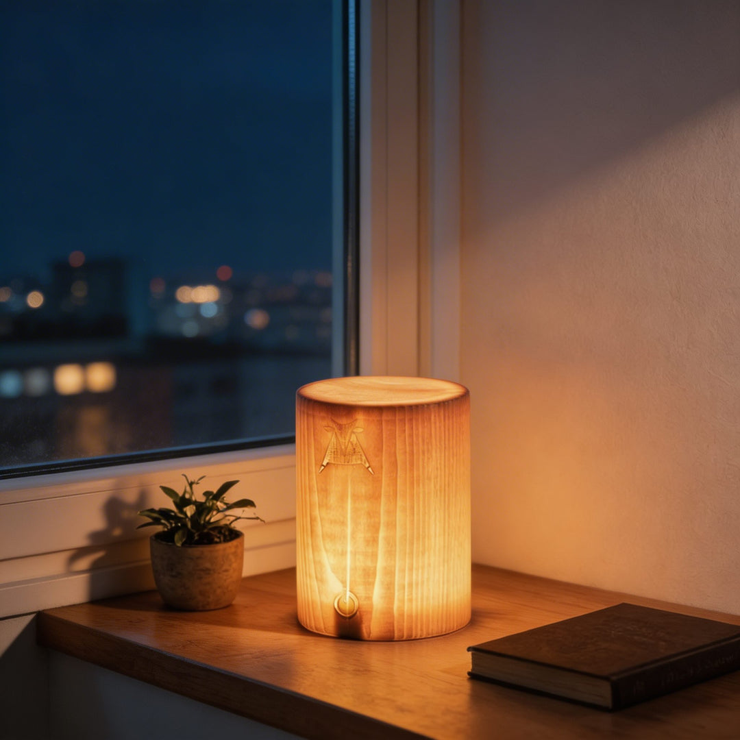 Modern Minimalist Table Lamp Rechargeable Cordless Wood Design Touch Control LED 3 Brightness Levels