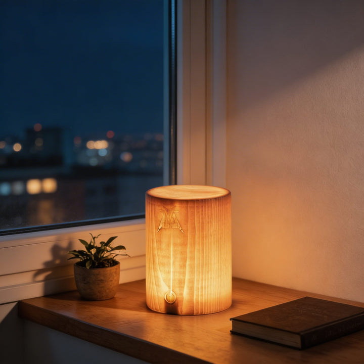 Modern Minimalist Table Lamp Rechargeable Cordless Wood Design Touch Control LED 3 Brightness Levels