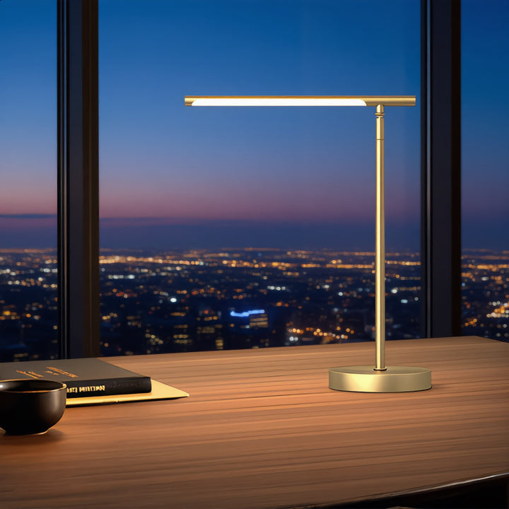 Modern Adjustable Desk Lamp in Copper with LED Light and Dimmable Color Temperature for Home Office