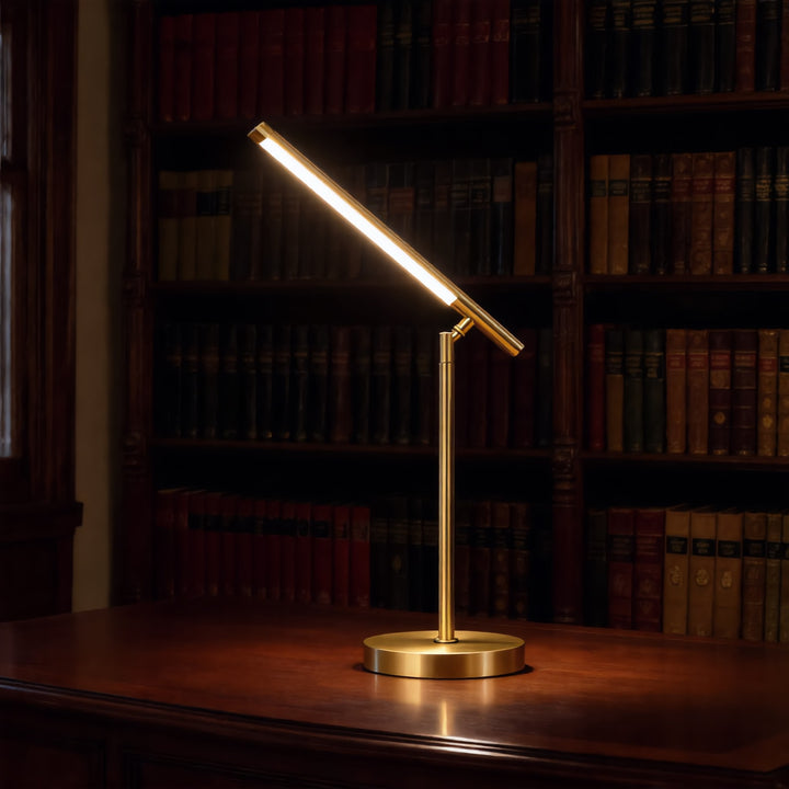 Modern Adjustable Desk Lamp in Copper with LED Light and Dimmable Color Temperature for Home Office
