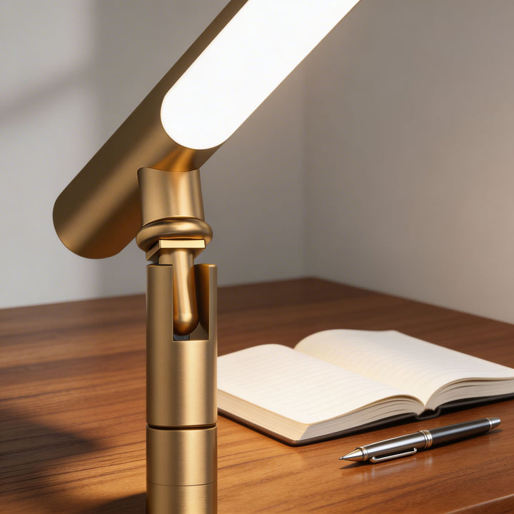 Modern Adjustable Desk Lamp in Copper with LED Light and Dimmable Color Temperature for Home Office
