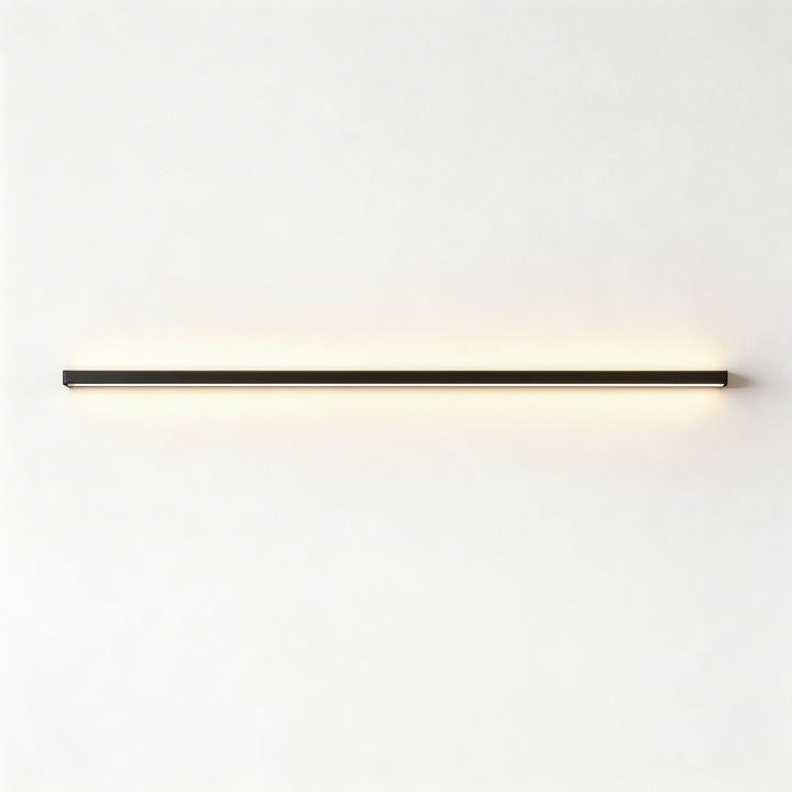 Extra long matte black linear LED wall sconce with warm white underglow, ultra slim bar wall light Australia