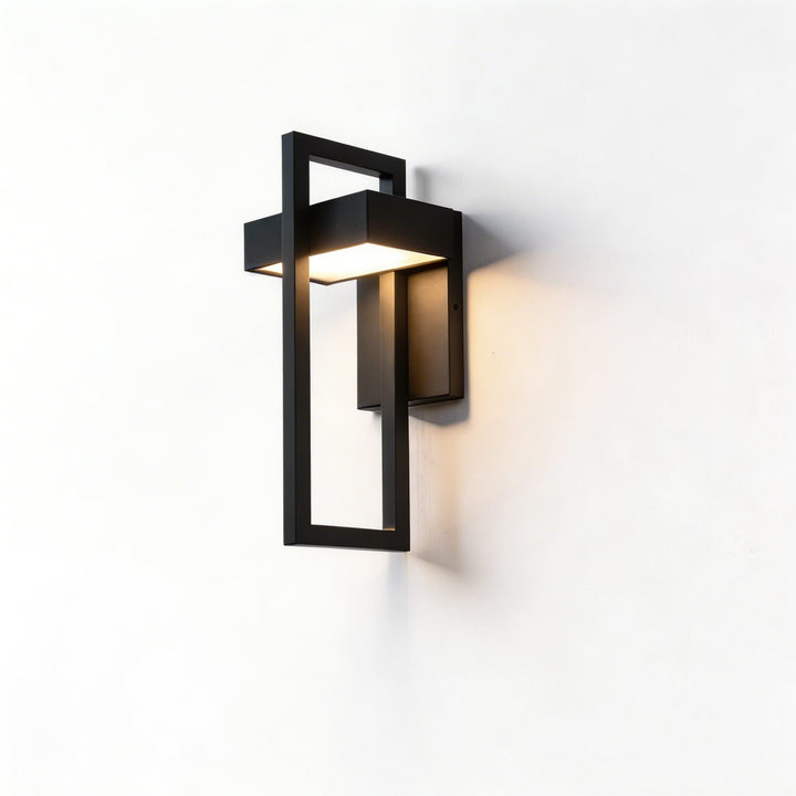 Modern Black Outdoor Wall Sconce Wall Mounted Stainless Steel LED IP65 Waterproof 12W