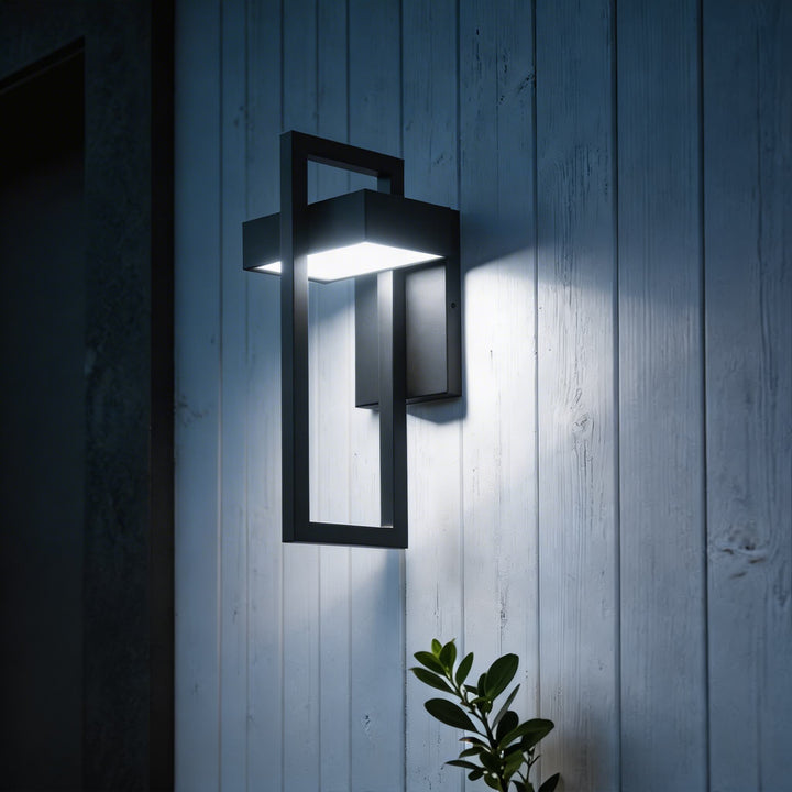 Modern Black Outdoor Wall Sconce Wall Mounted Stainless Steel LED IP65 Waterproof 12W