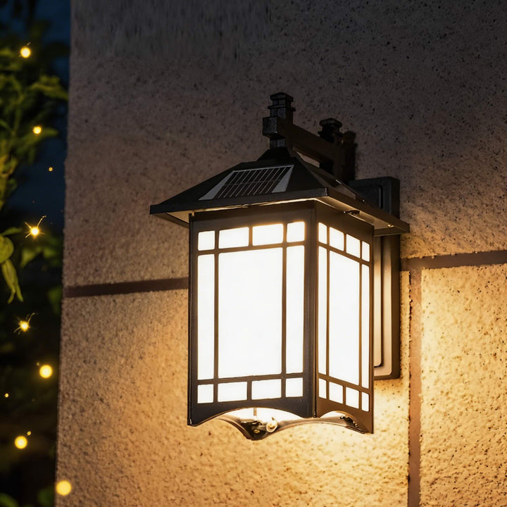 Solar outdoor wall lantern modern exterior wall light waterproof LED garden wall sconce home lighting

