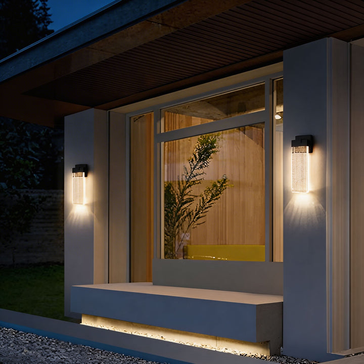 Modern Black Outdoor Wall Light Wall Mounted Die-Cast Aluminum Waterproof COB LED 3000K Warm White