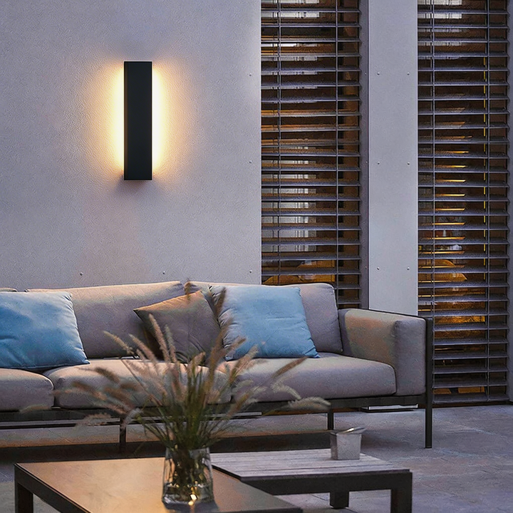 Modern Outdoor Wall Light Waterproof Stainless Steel Wall Mounted LED Fixture Adjustable Height