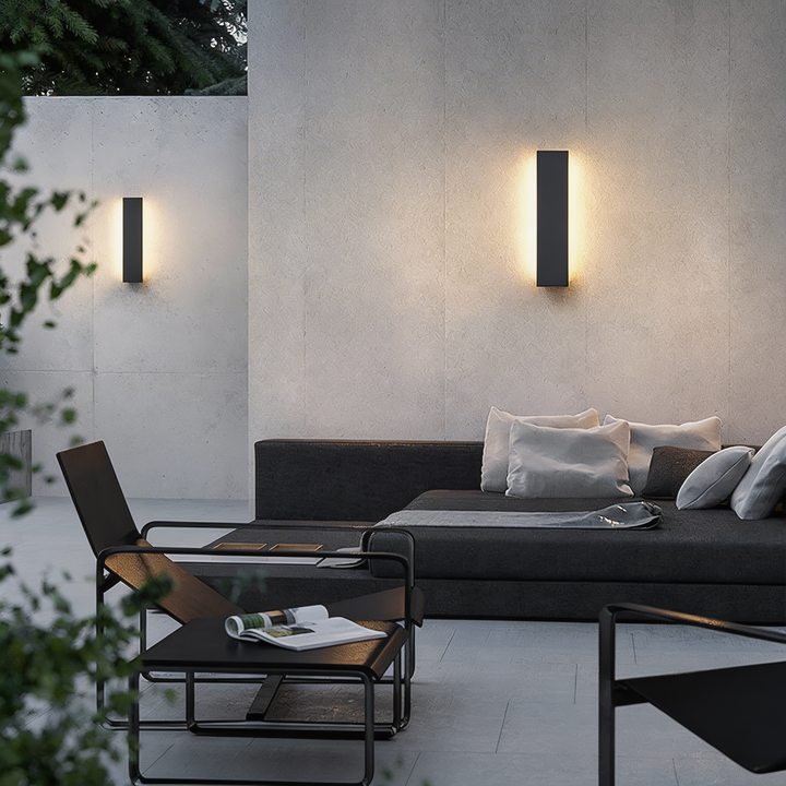 Modern Outdoor Wall Light Waterproof Stainless Steel Wall Mounted LED Fixture Adjustable Height