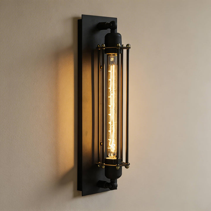 Industrial Wall Sconce Wall Mounted Black Iron LED Compatible Warm White Lighting
