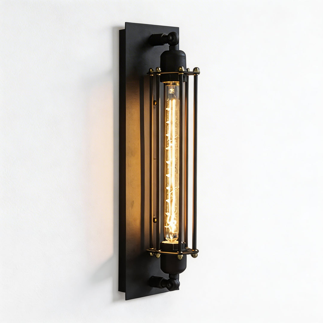 Industrial Wall Sconce Wall Mounted Black Iron LED Compatible Warm White Lighting