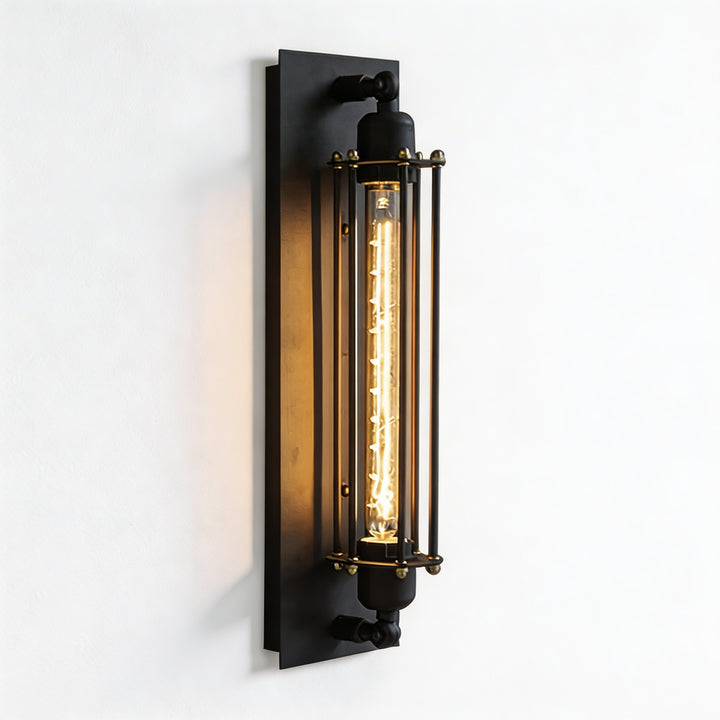 Industrial Wall Sconce Wall Mounted Black Iron LED Compatible Warm White Lighting