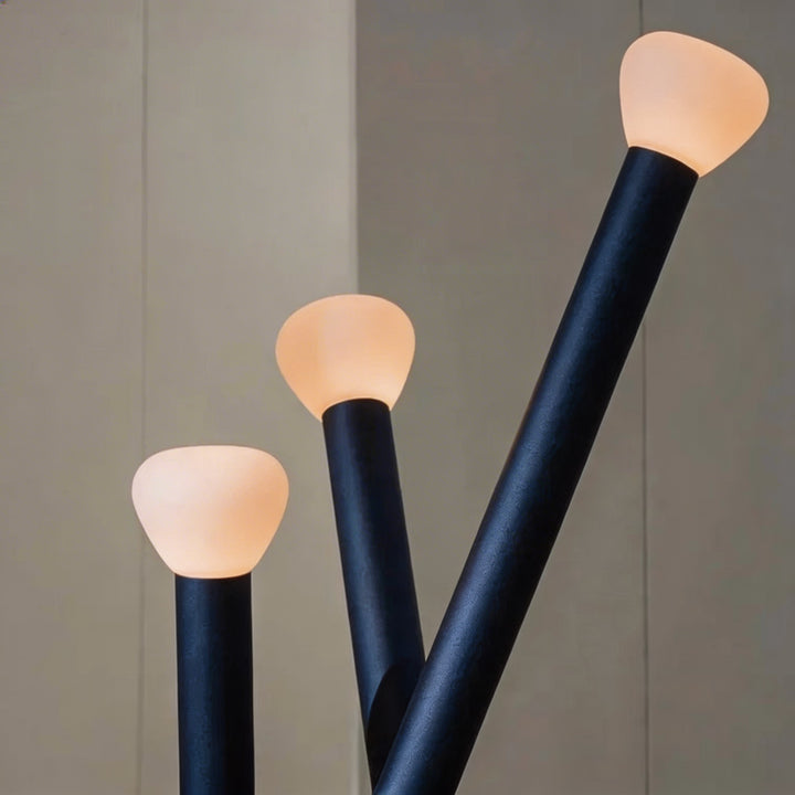 Modern Black Floor Lamp Adjustable Metal LED Light for Living Room Bedroom Study