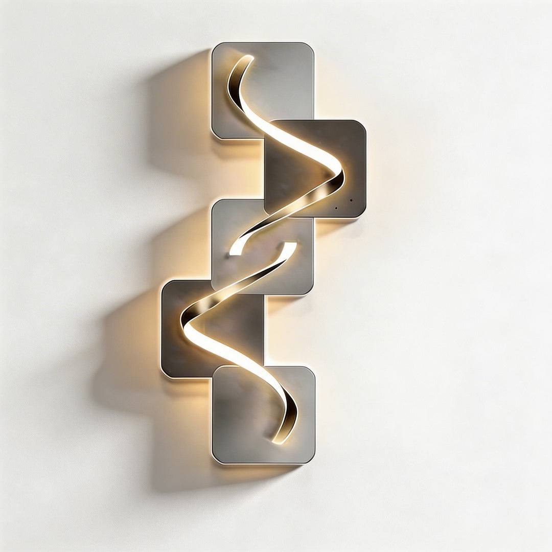 Modern Geometric LED Wall Light Wall Mounted MDF Base for Ambient Indoor Lighting