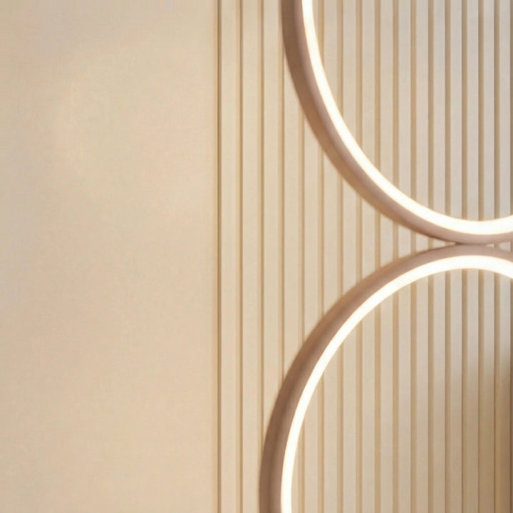 Modern LED Floor Lamp Adjustable Height Iron and PVC Circle Design for Living Room Bedroom Ambient Lighting