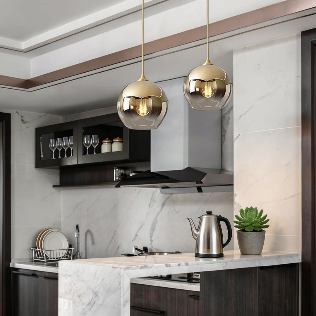 Modern Glass Globe Adjustable Mini Pendant Light