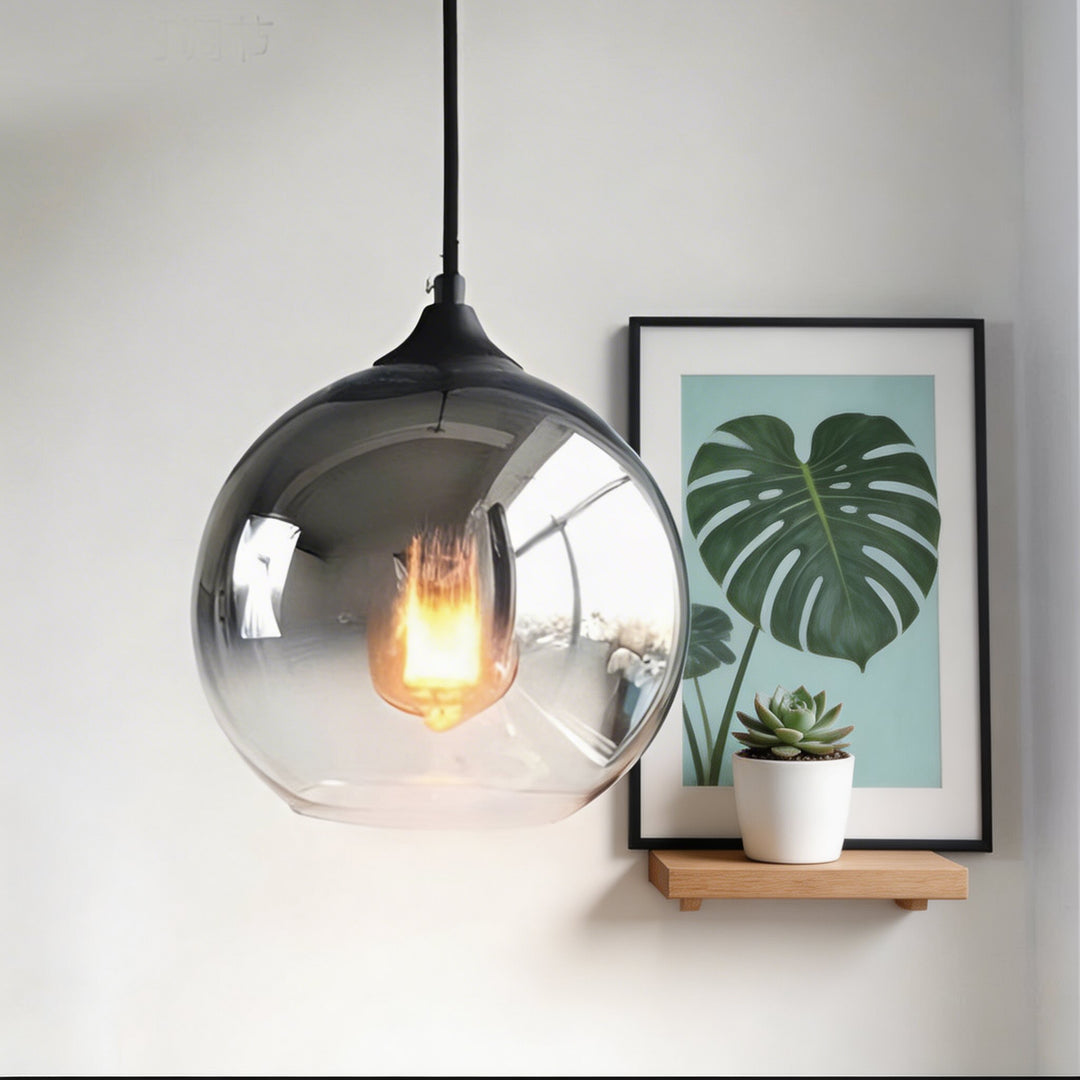 Modern Glass Globe Adjustable Mini Pendant Light