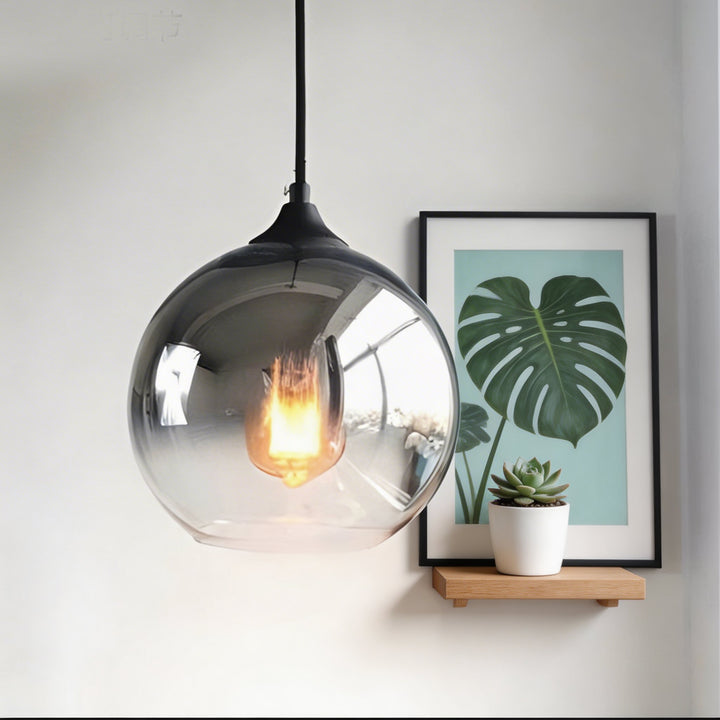Modern Glass Globe Adjustable Mini Pendant Light