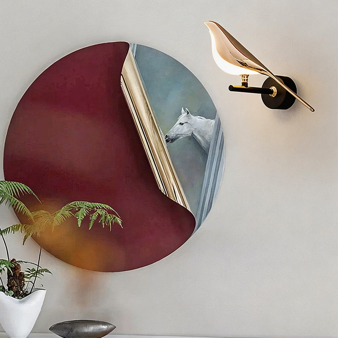 Nordic Wall Light Sconce LED Dimmable Wall Mounted Iron Body Glass Shade