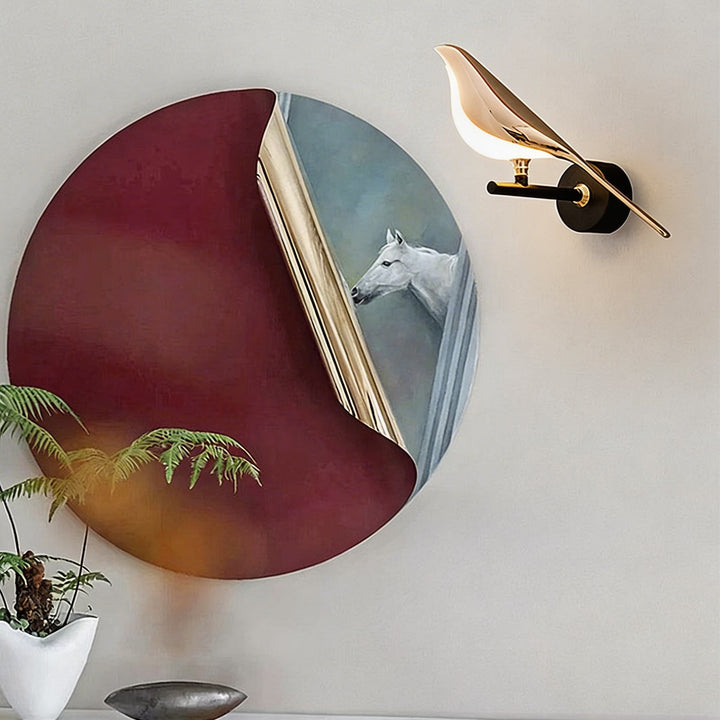 Nordic Wall Light Sconce LED Dimmable Wall Mounted Iron Body Glass Shade