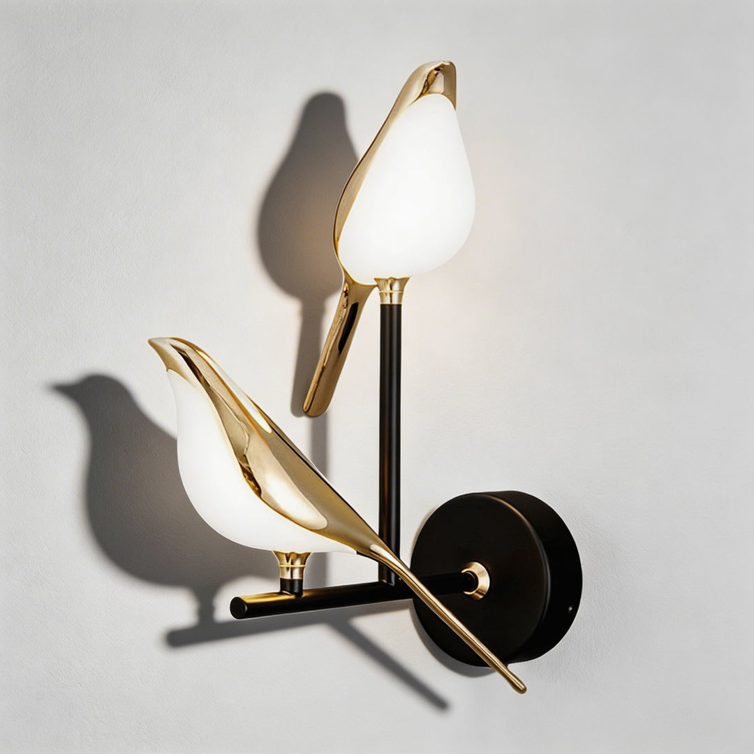 Nordic Wall Light Sconce LED Dimmable Wall Mounted Iron Body Glass Shade