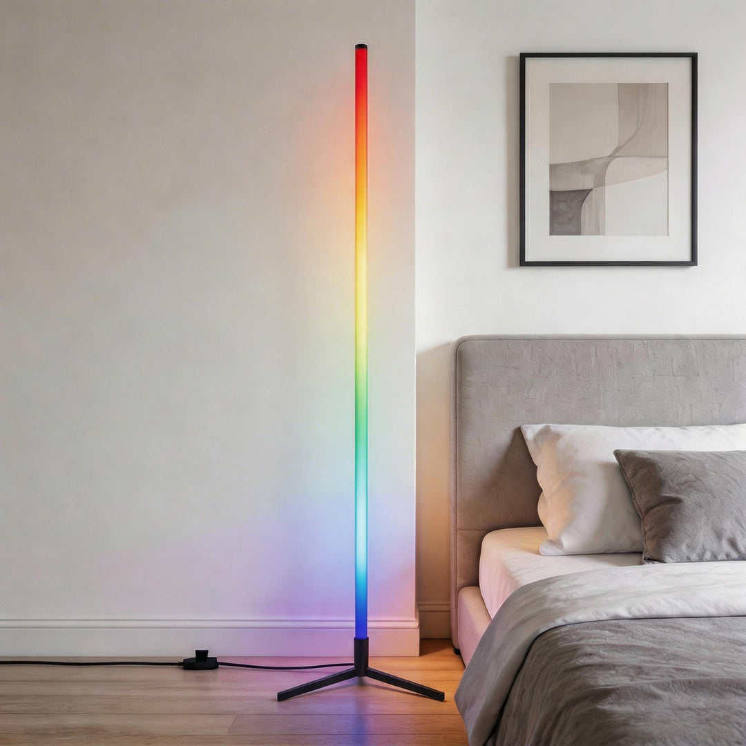 Modern Multicolor Floor Lamp Adjustable Metal LED Smart Control with 16 Million Colors for Ambient Lighting