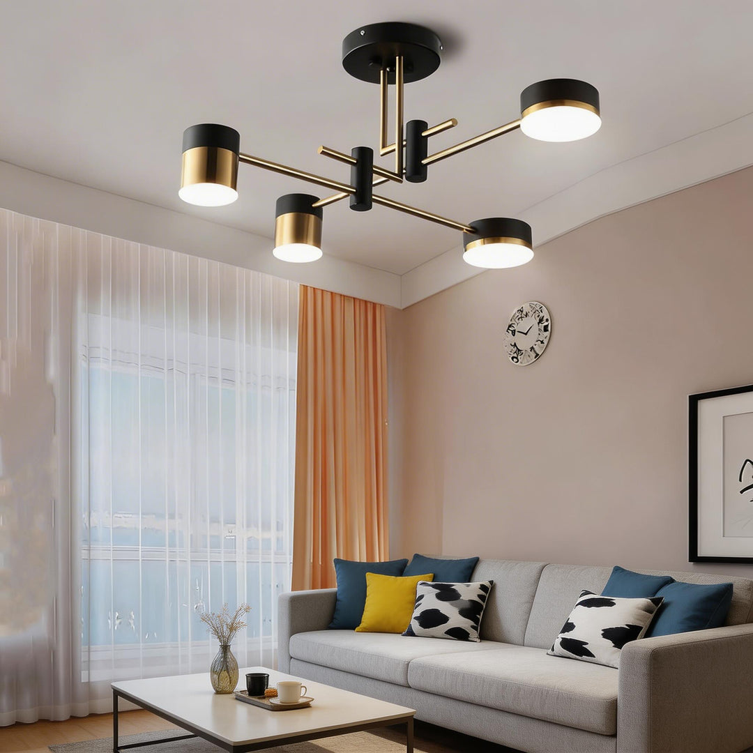 Modern Sputnik Ceiling Light Adjustable LED Dimmable Iron Acrylic 4 6 8 Light Options