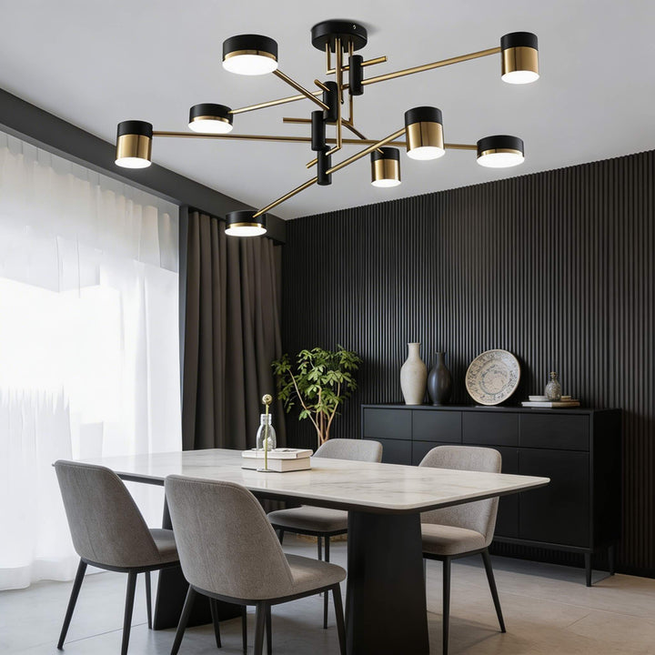 Modern Sputnik Ceiling Light Adjustable LED Dimmable Iron Acrylic 4 6 8 Light Options