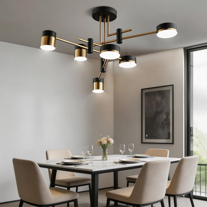 Modern Sputnik Ceiling Light Adjustable LED Dimmable Iron Acrylic 4 6 8 Light Options