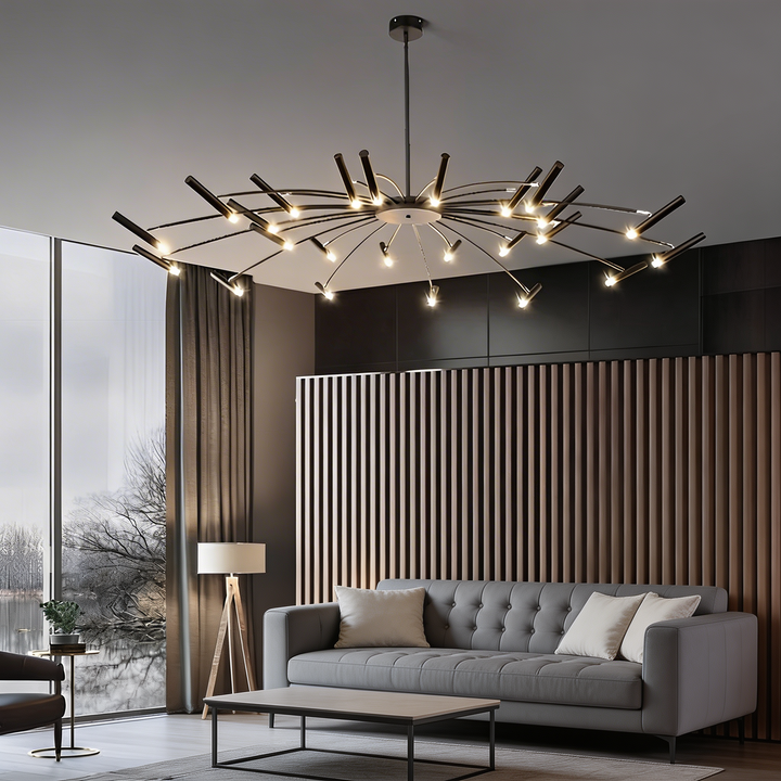 Modern Chandelier Light Adjustable Hanging Metal G9 LED Three Step Dimming for Dining Room or Bedroom