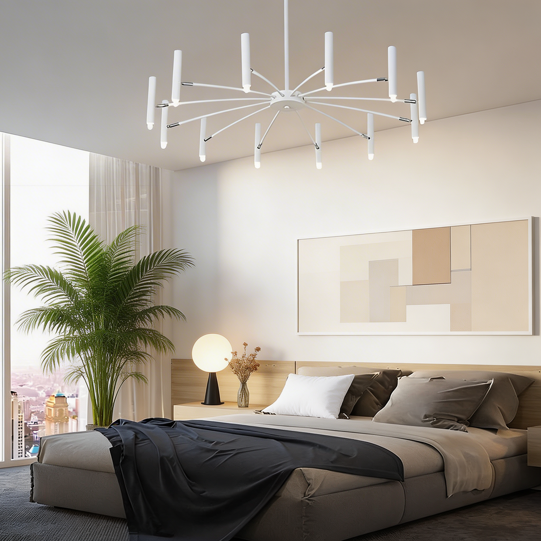 Modern Chandelier Light Adjustable Hanging Metal G9 LED Three Step Dimming for Dining Room or Bedroom