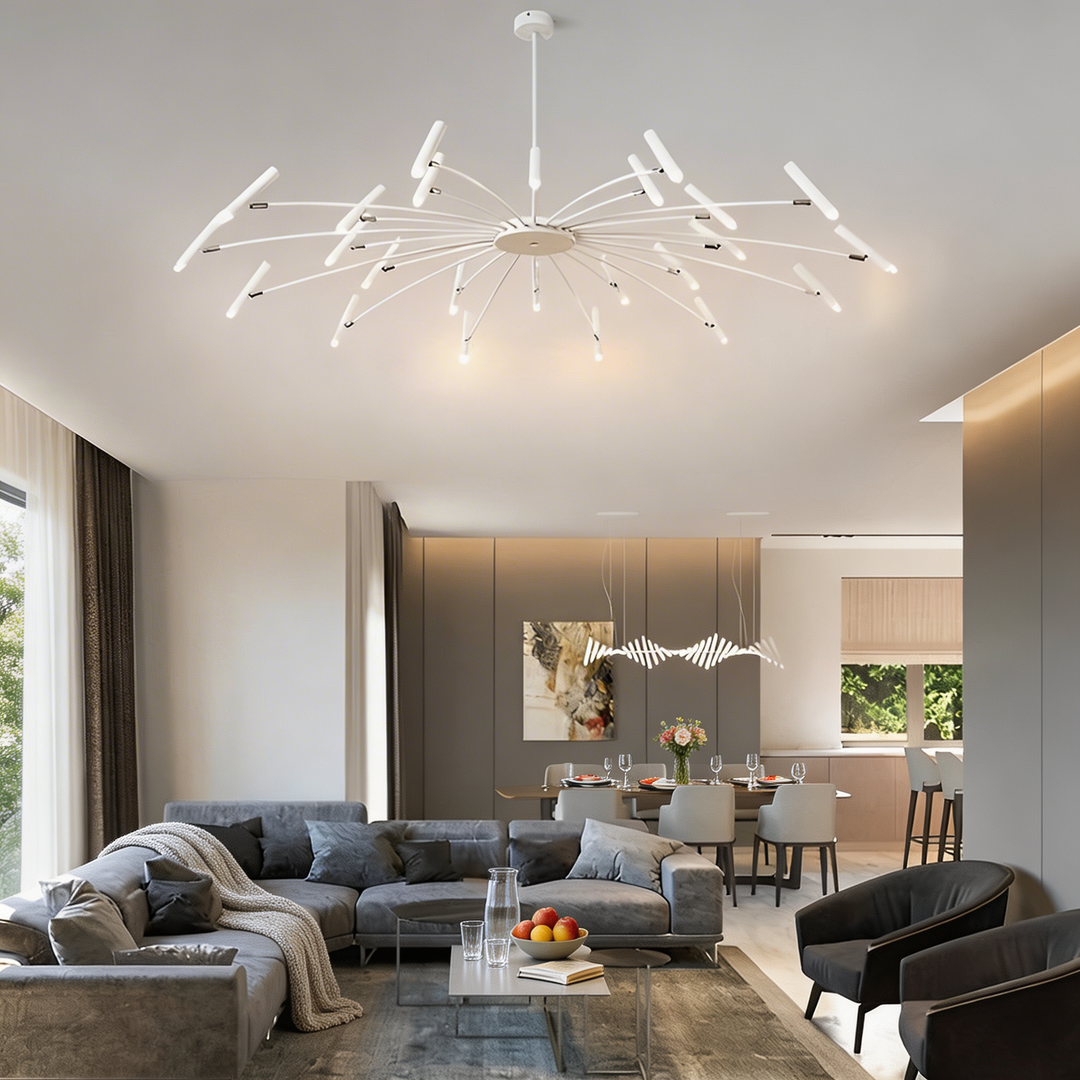 Modern Chandelier Light Adjustable Hanging Metal G9 LED Three Step Dimming for Dining Room or Bedroom