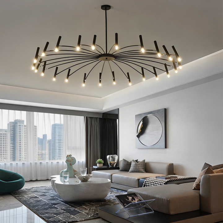 Modern Chandelier Light Adjustable Hanging Metal G9 LED Three Step Dimming for Dining Room or Bedroom