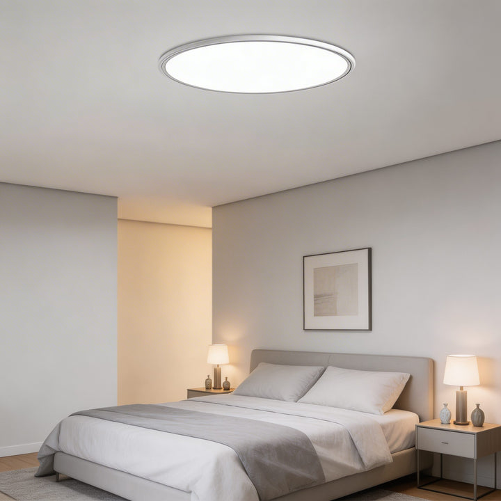 Modern Round LED Flush Mount Ceiling Light Aluminum Acrylic Dimmable 72W 3430LM
