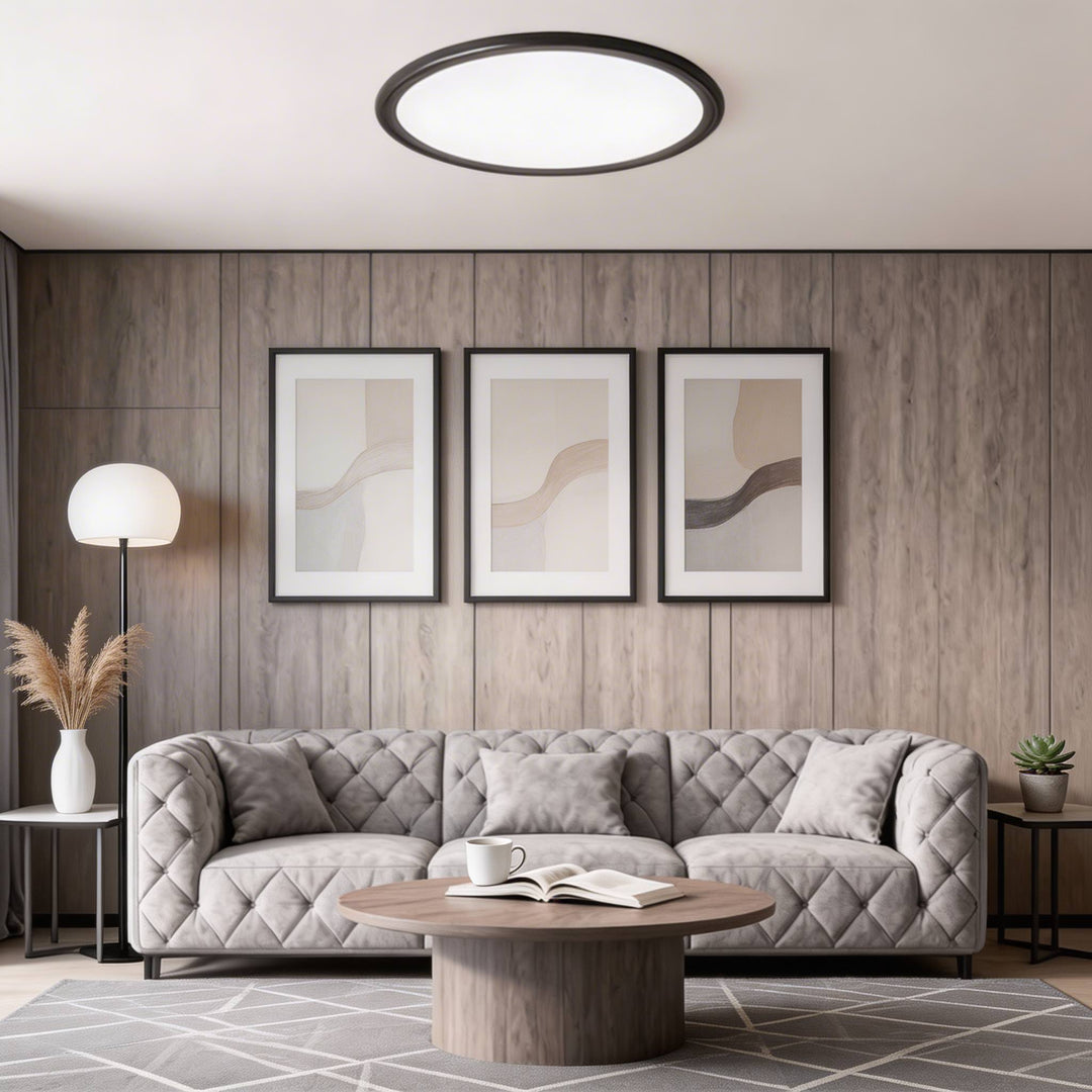 Modern Round LED Flush Mount Ceiling Light Aluminum Acrylic Dimmable 72W 3430LM