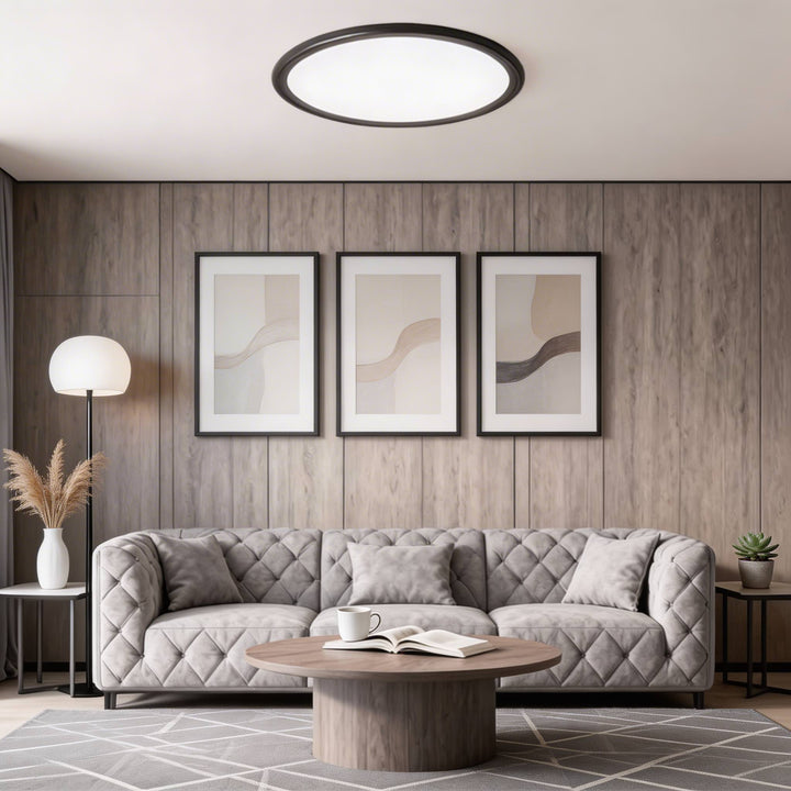 Modern Round LED Flush Mount Ceiling Light Aluminum Acrylic Dimmable 72W 3430LM