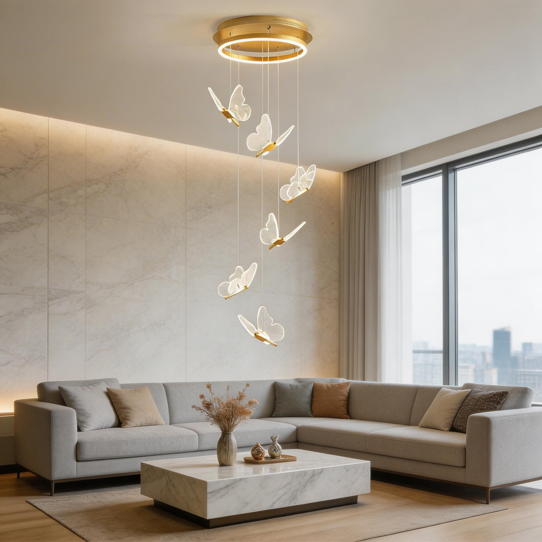 Modern Flush Mount Ceiling Light Metal and Acrylic Adjustable LED Fixture for Staircase and Entryway