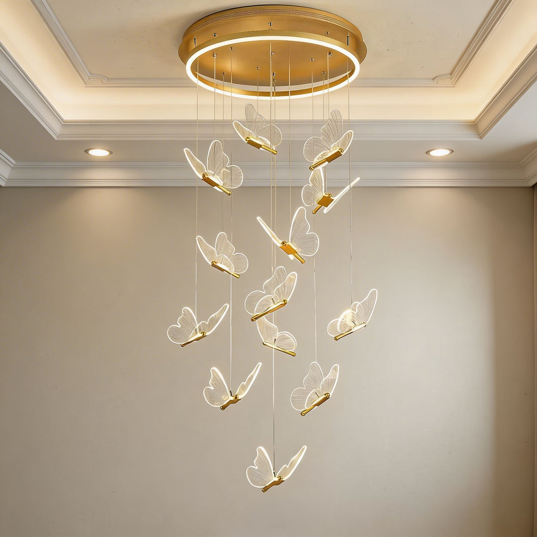 Modern Flush Mount Ceiling Light Metal and Acrylic Adjustable LED Fixture for Staircase and Entryway