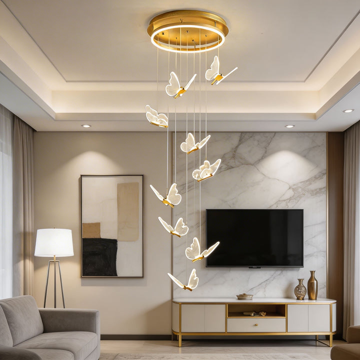 Modern Flush Mount Ceiling Light Metal and Acrylic Adjustable LED Fixture for Staircase and Entryway