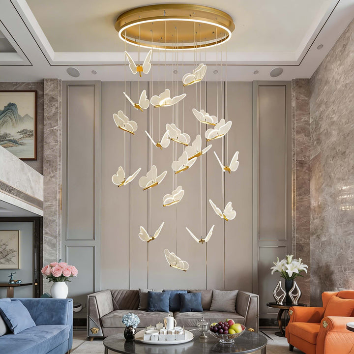 Modern Flush Mount Ceiling Light Metal and Acrylic Adjustable LED Fixture for Staircase and Entryway
