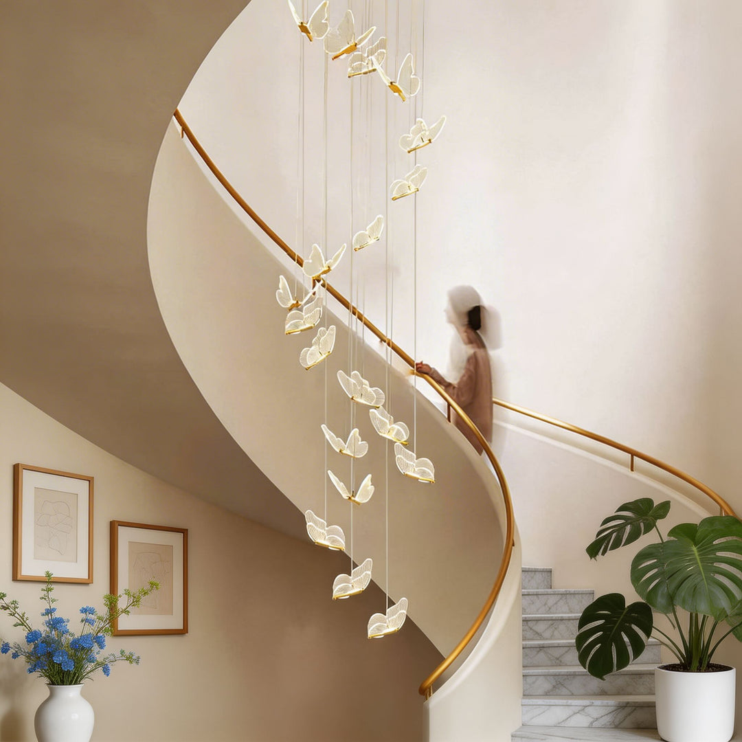 Modern Flush Mount Ceiling Light Metal and Acrylic Adjustable LED Fixture for Staircase and Entryway