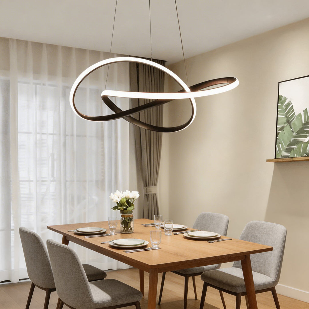 Modern Chandelier Ceiling Light Hanging Aluminum Design Adjustable Dimmable LED with Remote Control 20.1 to 24.0 in Diameter